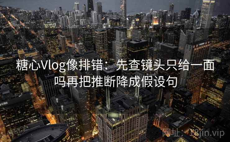 糖心Vlog像排错：先查镜头只给一面吗再把推断降成假设句
