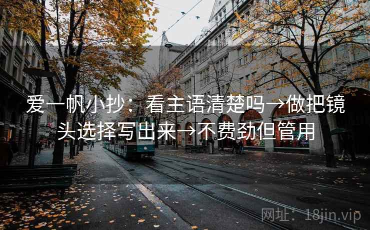 爱一帆小抄：看主语清楚吗→做把镜头选择写出来→不费劲但管用